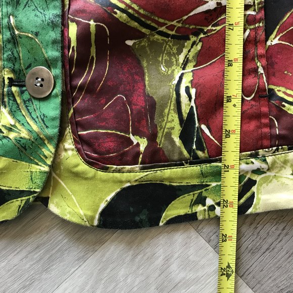 CHICO'S Allover Floral Plant Print Blazer Jacket Long Sleeve sz 2/L/12 - Picture 6 of 6